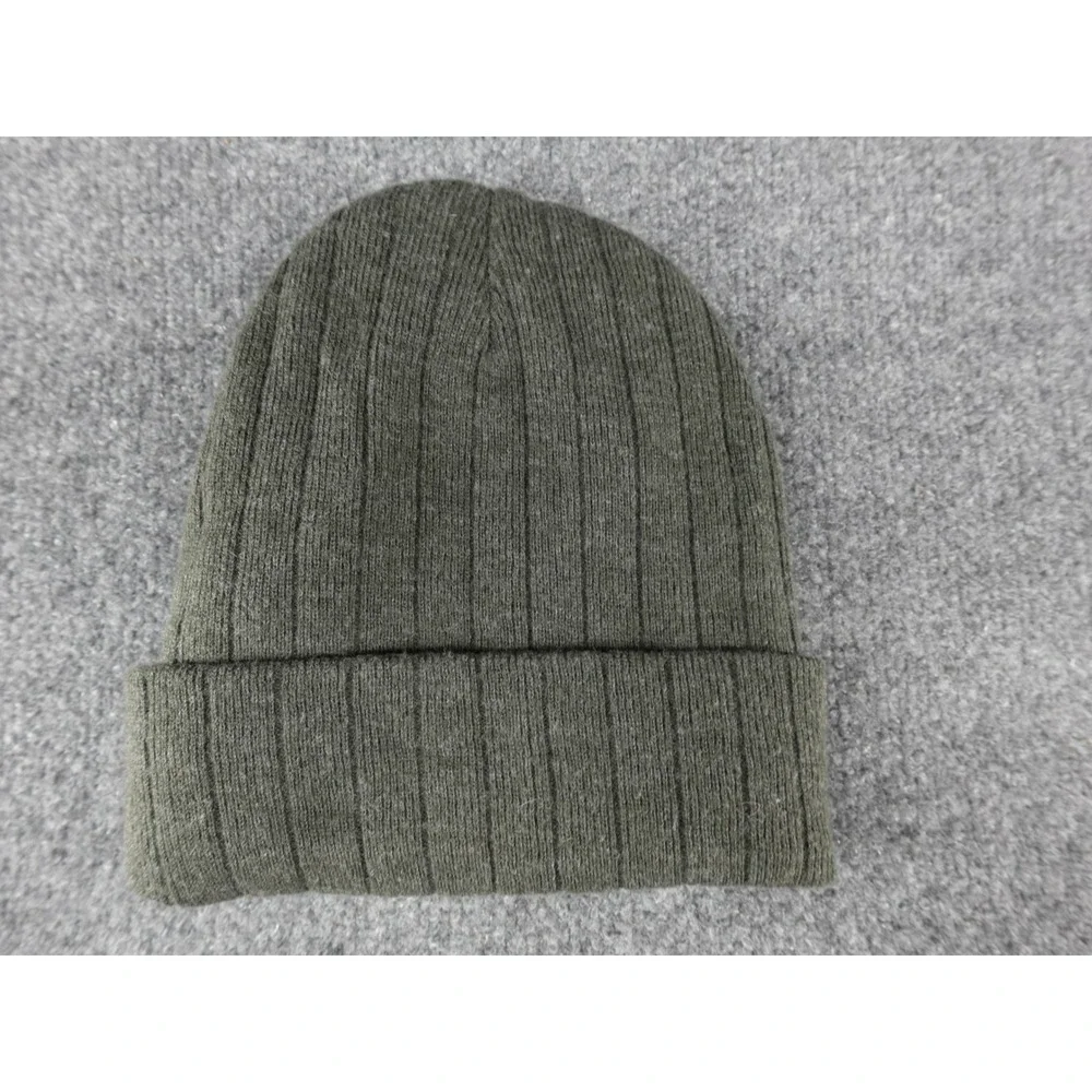 3M Thinsulate Beanie Mens One‎ Size Olive Green Ribbed Knit Insulated Cuffed Hat